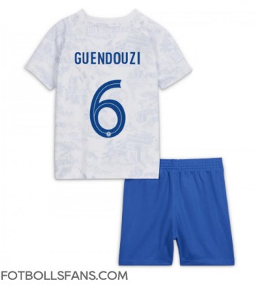 Frankrike Matteo Guendouzi #6 Replika Bortatröja Barn VM 2022 Kortärmad (+ Korta byxor)